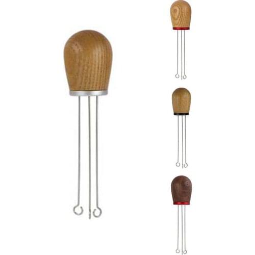 Solid Wood Handle Needle Coffee Tamper, Espresso Tamper Distributor Leveler Tool, Needle Type Coffee Distributor