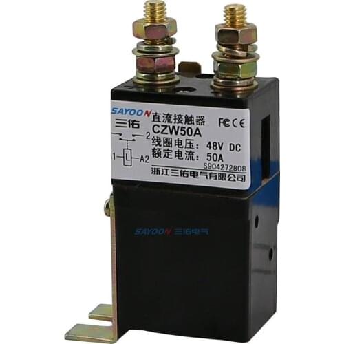 SAYOON CZW50A DC6V 12v 24V 36V 48V 60V 72V 50A contactor used for electric vehicles, engineering machinery and so on