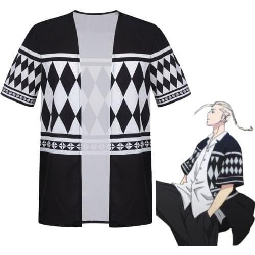 Anime Tokyo Revengers Ken Ryuguji Sano Manjiro Cosplay Costume Cloak Coat T-shirt Baji Keisuke Tokyo Manji Gang Halloween Party