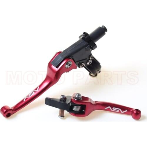 Red aluminium ASV F3 Series 2ND Clutch & Brake Folding Lever refit accesories moto supermoto enduro XR CR CRF CRM XRF TTR