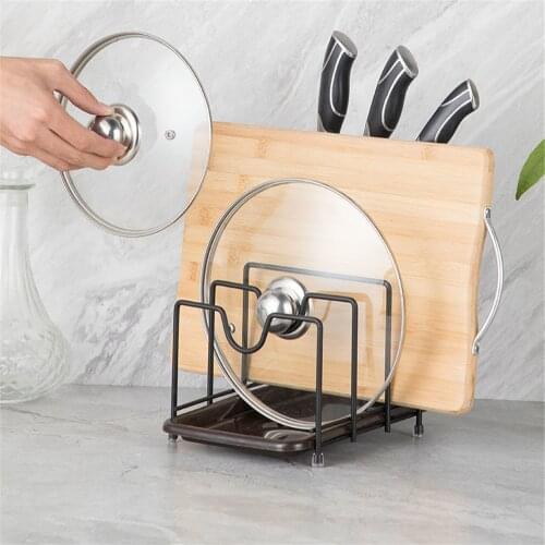 Kitchen Organizer Pot Lid Rack Extended Stainless Steel Spoon Plate Holder Shelf Cooking Dish Tray Stand Accessories Storage