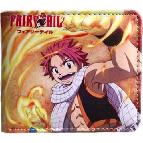 Cute Cartoon Anime FAIRY TAIL Natsu Dragneel Wallet Fashion PU Leather Purse Cosplay Short Wallets Gift