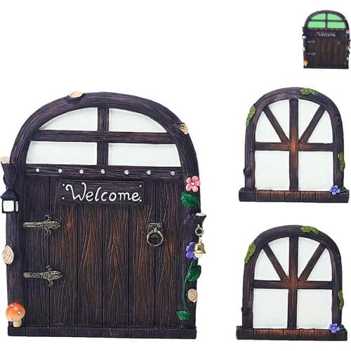 Mini Fairy Gate Resin Gnome Dwarf Garden Decoration Statue Fairy Ornament Dwarf Gate Christmas Tree Decoration Resin Crafts