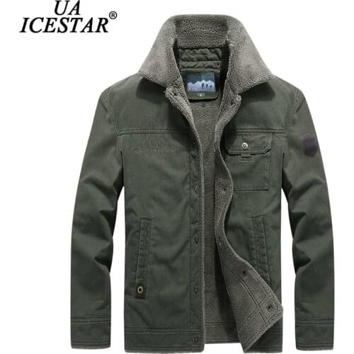 UAICESTAR Winter Jacket Men Fashion Fur Collar Washed cotton Thicken Warm Jackets Casual High Quality Large Size 6XL Mens Coat