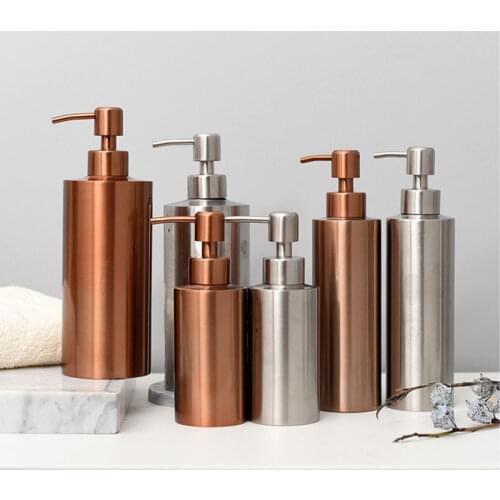 Nordic Home Decoration Bathroom Accessories 304 Stainless Steel Lotion Bottle Shampoo Bottle Sanitaryware Liquid Soap Bottle