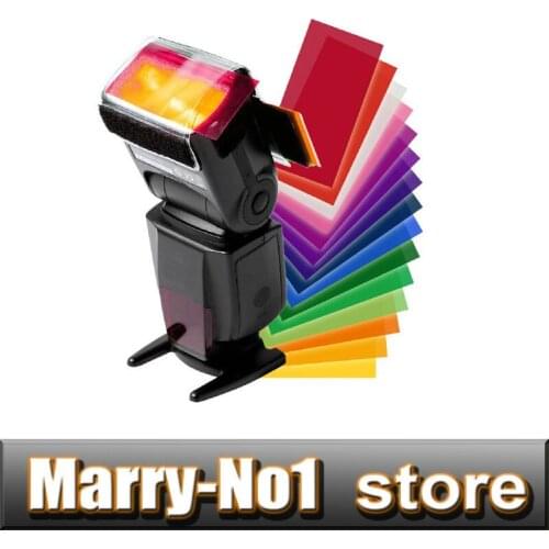 New arrive 12 sets color card for Strobist Flash diffuser Gel Filter Color Balance with rubber band For Can&n nik&n s&ny DSLR