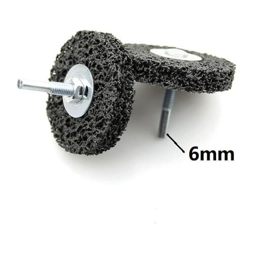 New 6mm Shaft OD 50mm 75mm Mounted Cleaning Grinding Wheel for Paint Rust Removal Drill Power Tools 2pcs/lot