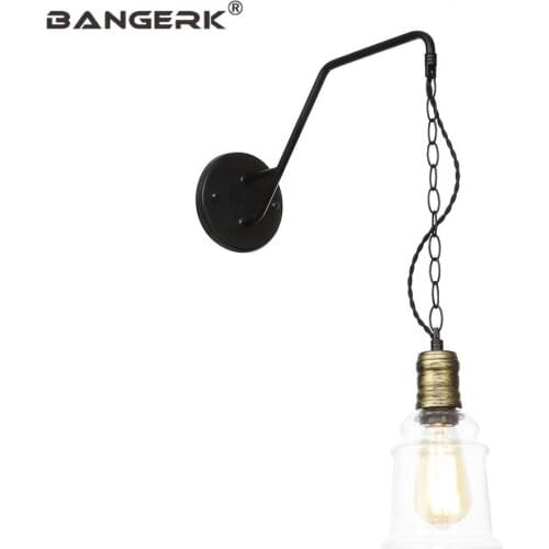 Industrial Wind Loft Wall Lamp Iron Glass LED Wall Sconce Lights Retro Edison Bedside Wall Light Home Decor Lighting Lumin