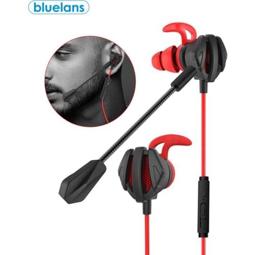 Dynamic Noise Reduction In-Ear Wired Earphones Gaming Headsets with Dual Mic Sound Insulation Earbud For PUBG CSGO PS4