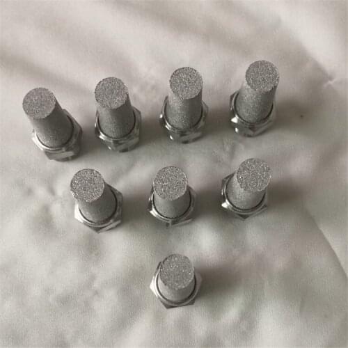 Direct Sales Flat Head Silencer Silencer Stainless Steel Silencer 304/316 Flat Head Hexagonal Pneumatic Original Sintering