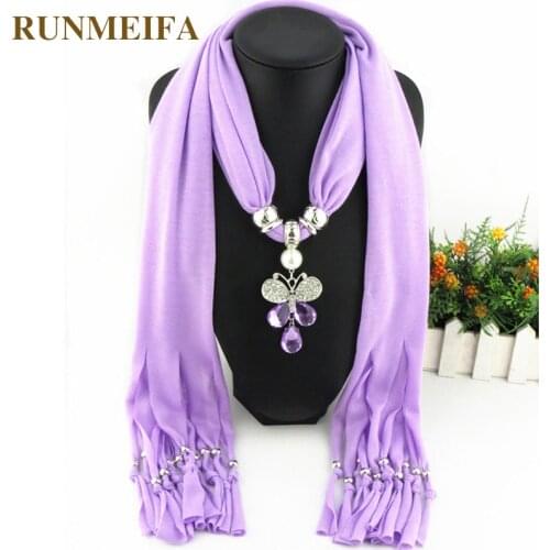 RUNMEIFA Pendants Necklaces Scarf Women Animal Iron Alloy Acrylic Pendant Scarf Accessories Scarf Free Shipping 180*40cm