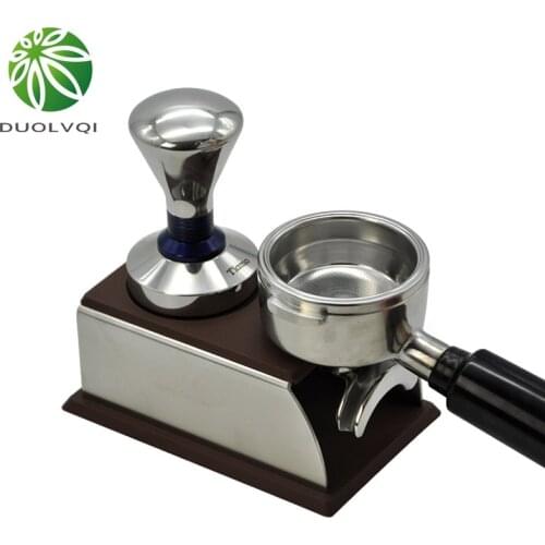Duolvqi Stainless Steel Silicone Tamping Holder Support Base Rack Practical Coffee Tamper Stand Durable Coffee Machine Tool