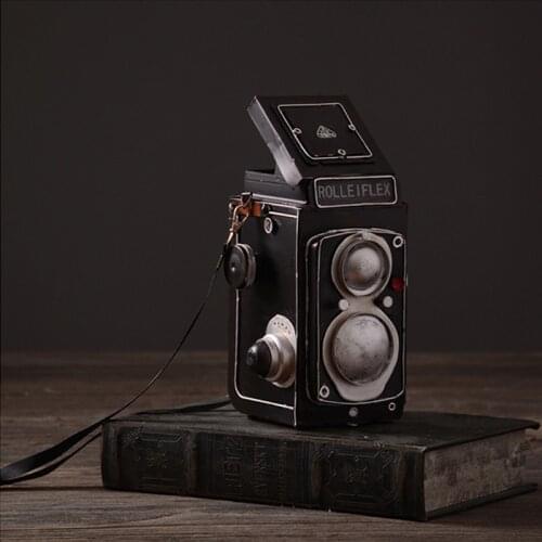 Vintage iron art camera model decoration living room or bar photography props nostalgia camera model