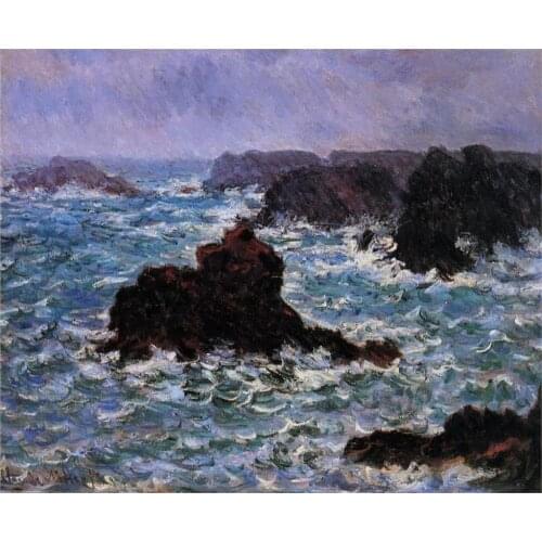 High quality Claude Monet paintings for sale Belle-Ile, Rain Effect Canvas art hand-painted