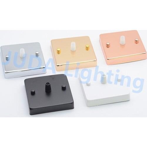 Iron Ceiling rose with cable clip Square Ceiling canopy with cable grip 100mm Ceiling plate with wire clip E27 lamp base fitting