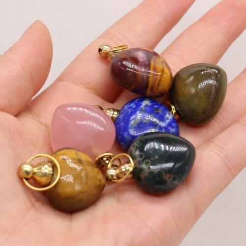 Natural Stone Gem Perfume Bottle Pendant Peach Heart Shape Handmade DIY Necklace Sweater Chain Jewelry Accessories Pendants