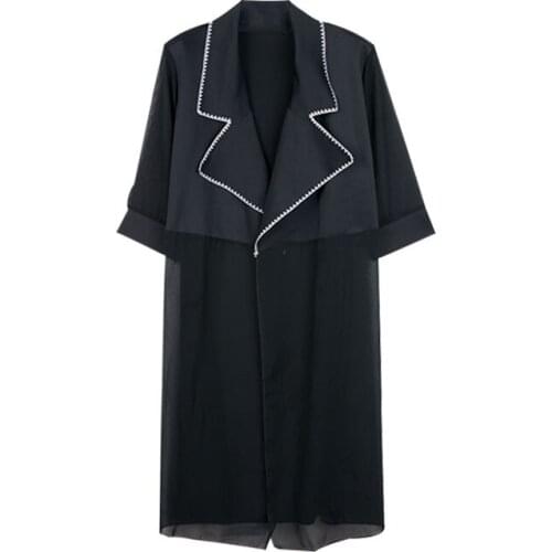 Suit Jacket Womens 2019 Summer New Temperament Suit Jacket Long Chiffon Sunscreen Shirt Spring Autumn Outside Take Jacket A451