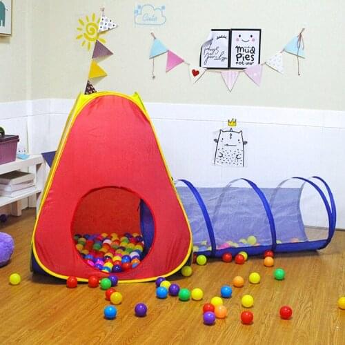 2 In 1 Children' s Tent Baby Play House For Children Ball Pool Kids Tunnel Tent With Play Crawl Tunnel Play Toys Tent