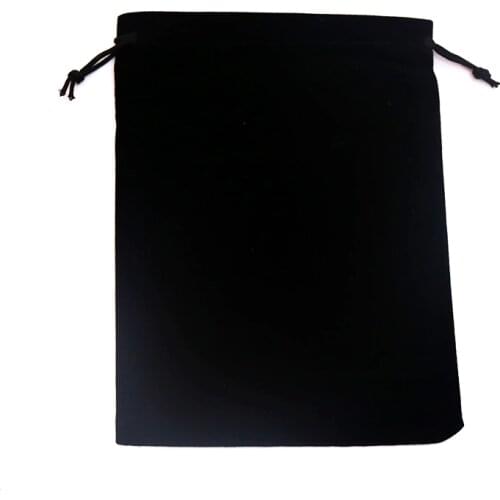 20pcs/lot Black Velvet Bag 17x23cm Big Drawstring Pouches Christmas Wedding Decoration Gift Bag Cosmetics Jewelry Packaging Bags