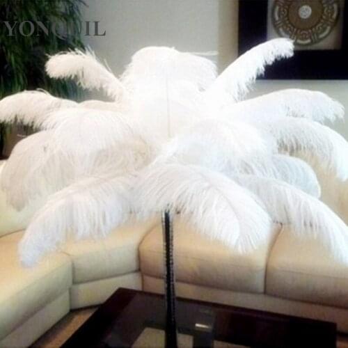 50Pcs/Lot White and Black 18"-20"/45-50Cm Ostrich Feathers Plumage Flapper Dresses for Craft DIY Accessories Home Wedding Decor