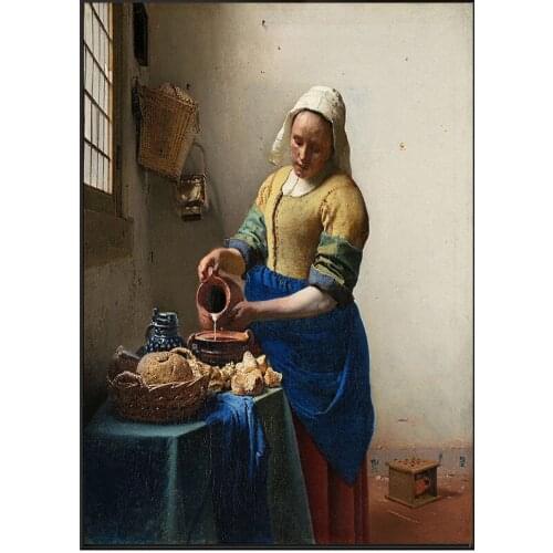 5D DIY Diamond Painting World Famous Painting "The Milkmaid" Full Square Diamond Embroidery Rhinestones Picture Deocration