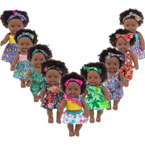 American Rebirth Black Baby Handmade Silicone Vinyl Baby Soft And Realistic Enamel Doll Newborn Baby Doll 30cm