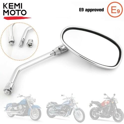 Motorcycle Side Mirrors M8 M10 Rear View Side Mirrors for Harley Road King Street Electra Glide Road Glide Dyna Softail Chrome