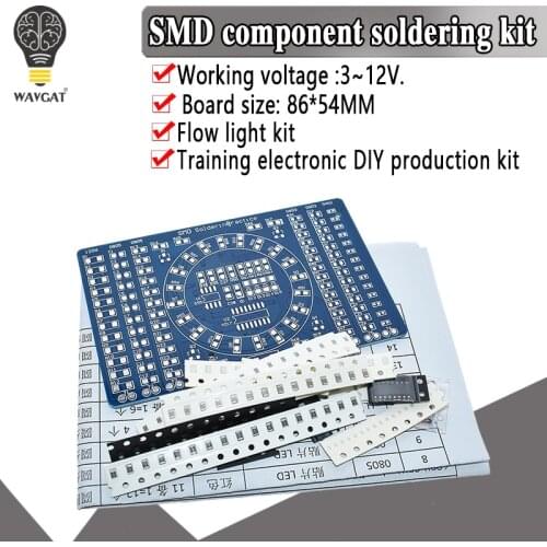 CD4017 Rotating LED SMD NE555 Soldering Practice Board DIY Kit Fanny Skill Training Electronic Suit