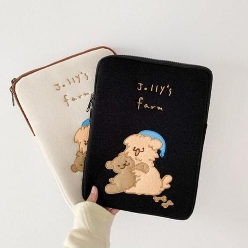 Tablet case Cute cartoon Korea cute bear For Mac Apple laptop bag female student bag 11 inch 13 inch liner bag protective cover