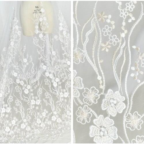 European and American fashion wedding dress fashion plane embroidery lace fabric handmade DIY material