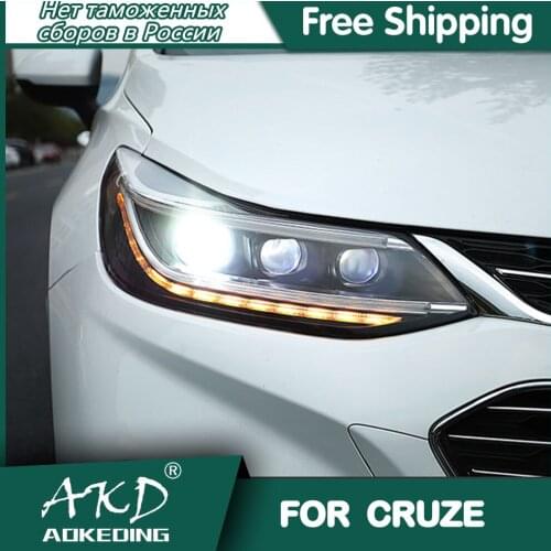 For Car Chevrolet Cruze Headlights 2017-2020 DRL Day Running Light LED Bi Xenon Bulb Fog Lights Car Accessory Cruze Head Lamp