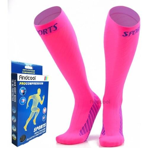 Findcool Men and Women Running Socks Compression Stockings Sports Riding Football Soccer Calf Support Marathon Socks