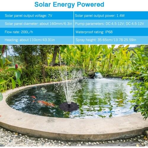 7V 1.4W Pond Fountain Pump With 4 Nozzles Fountain For Home Water Decoratives Fountains For Outdoor Yard