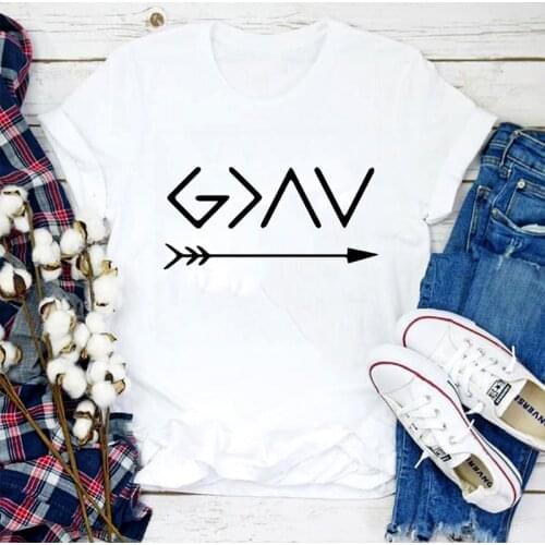 God Is Greater Than The High Lows Harajuku T Shirt Christian Faith Summer slogan Hipster Christian baptism cotton casual tee top