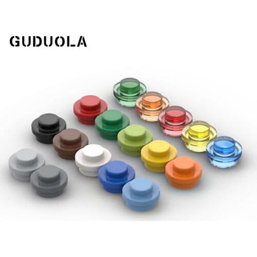 Guduola Plate 1x1 Round 4073/6141 Particle MOC Assembly Building Block Parts Circular plate /Lamp Bead 1x1 No Hole 300pcs/lot