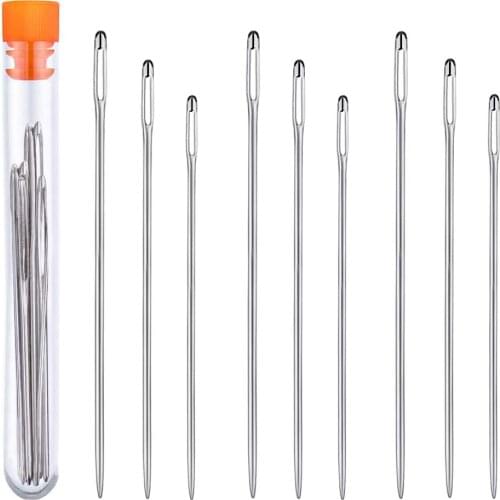 KAOBUY 10PCS Large Eye Stitching Needles - 3 Sizes Stitching Needles, 3.5inch to 5.9inch For Stitching And Crafting Projects