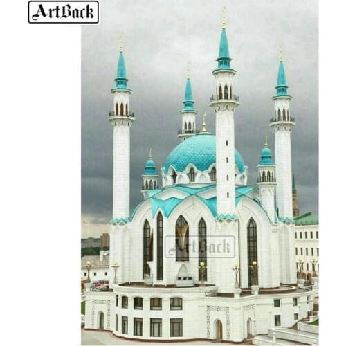 ARTBACK 5d diamond painting church landscape cross stitch full square diamond mosaic castle new 3d diamond embroidery sticker