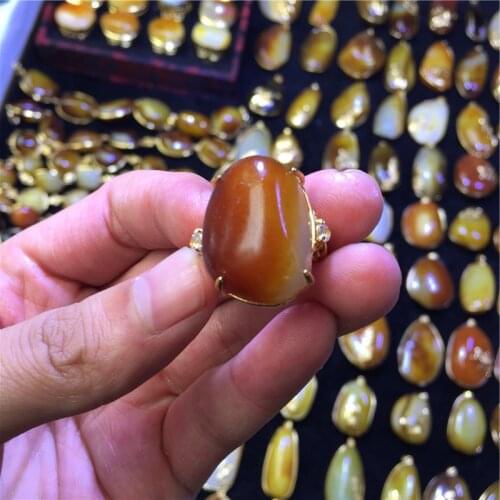 Natural hetian raw jade ring with 925 sterling silver resizable ruby rings jade jewelry ring brand men women