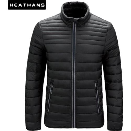 New Mens Parkas Jacket Spring Autumn Stand Parka Jacket For Male Lightweight Solid Color Windproof Waterproof Men Cotton Jacket