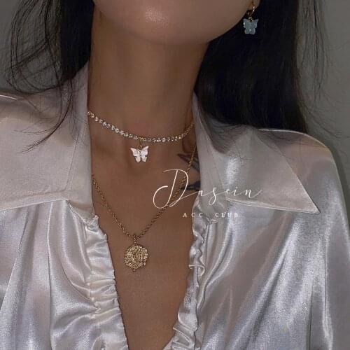 Fashion Classic Butterfly Shape Chains Necklace For Women Pendant Jewelry Accessories