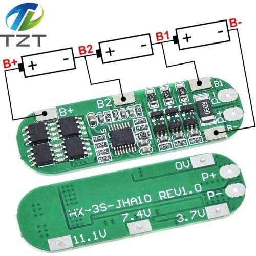 3S 10A 12V Lithium Battery Charger Protection Board Module for 3pcs 18650 Li-ion Battery Cell Charging BMS 11.1V 12.6V NEW
