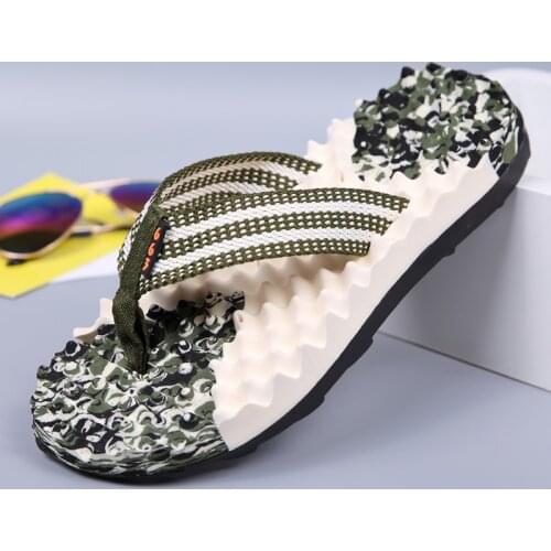 NEW Men Flip-Flops Massage Slippers Summer Beach Sandals Camo Antiskid Bathroom Slides Soft Sole Casual Shoes Zapatos Hombre