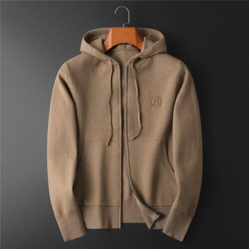 Black bottom 2021 autumn and winter new style mens pure wool cardigan sweater coat