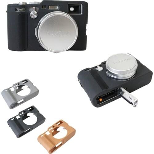 AYdgcam Soft Camera Silicone Case For Fujifilm X100F X100-F Rubber Camera Case Bag Skin Brown Black Grey
