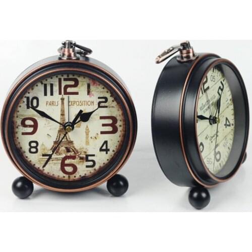 Retro Vintage Silent Battery Operated Desk Clock Office Home Living Room Decor Table Decor Study room decoration Crafts Decor