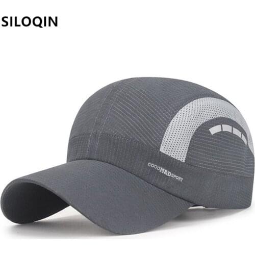 SILOQIN New Summer Couple Mesh Hat Snapback Cap Men Women Breathable Baseball Cap Adjustable Size Sports Caps Anti-UV Travel Cap