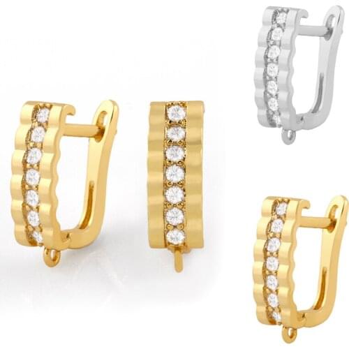 OCESRIO DIY Handmade Earring Hooks Multiple Rows Long Zircon Earrings Making Pendants Luxury Jewelry Making Accessories erha024