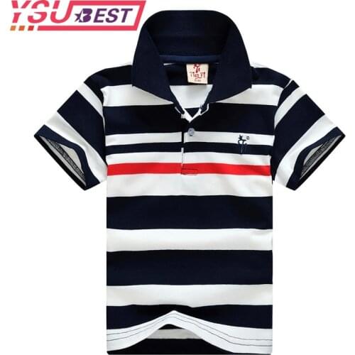 New Kids Boys Stripe Shirts Style Fashion Summer Tops 2021 Children Cotton Short Sleeve Clothes Toddler Pattern Shirt
