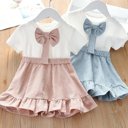Girls Dresses Sweet Princess Dress Baby Kids Girls Clothing Wedding Party Dresses Pink Bow Children Clothing