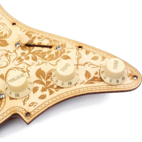 Prewired Loaded Alnico V Pickguard SSS Maple Black for ST Guitar Pickups